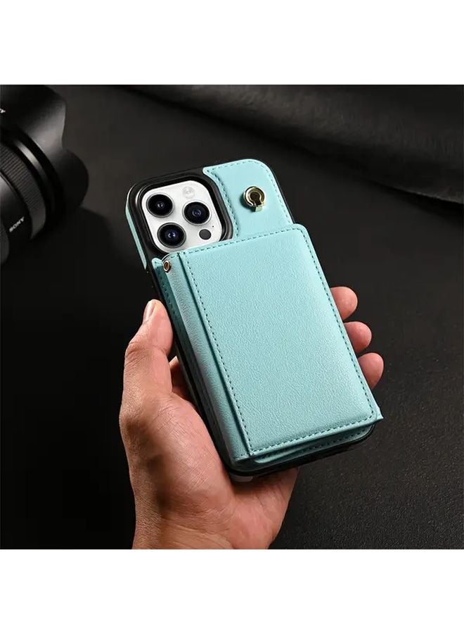 Blue Crossbody Bag For IPhone 12 Pro Max With Card Holder Lanyard Shockproof Cover - Image 2